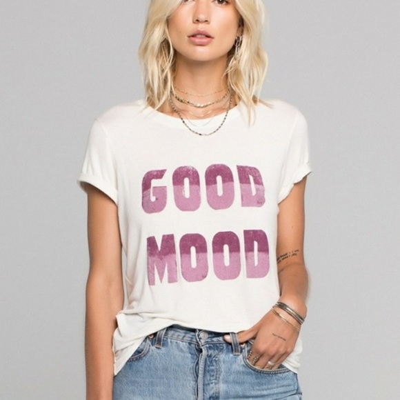 Daydreamer Tops - Daydreamer Good Mood Tee White Purple Short Sleeve T-Shirt Size Medium Top Tee M